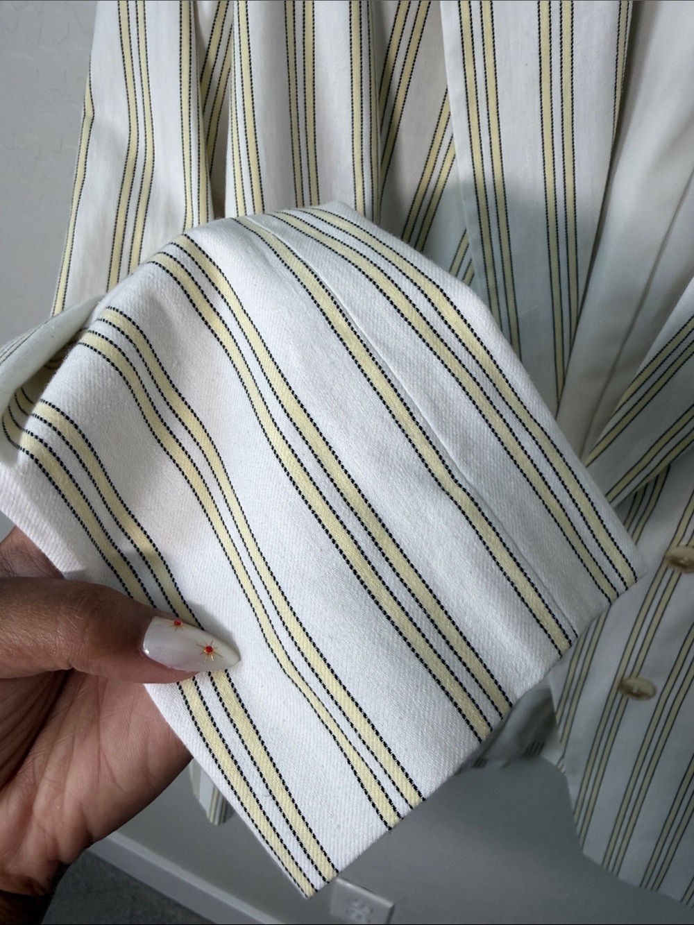 NWT 1. State Cotton Blazer in Lemon Merengue Stripe Size 8 - Picture 4 of 7